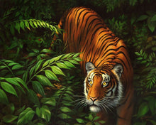 Charger l&#39;image dans la galerie, Peinture par numéros Tigre dans les fougères | Figured&#39;Art facile animaux tigres nouveautés