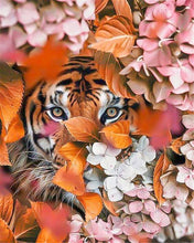 Charger l&#39;image dans la galerie, peinture par numéros | Tigre et Fleurs | nouveautés fleurs animaux tigres complexe | FiguredArt
