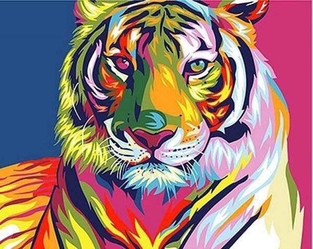 peinture par numéros | Tigre Pop Art 2 | animaux facile Pop Art tigres | FiguredArt