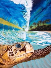 Charger l&#39;image dans la galerie, peinture par numéros | Tortue dans les Vagues | complexe paysages tortues | FiguredArt