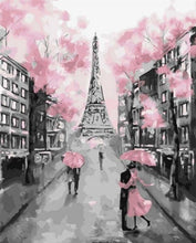 Charger l&#39;image dans la galerie, peinture par numéros | Tour Eiffel romantique et couples | facile ville | FiguredArt
