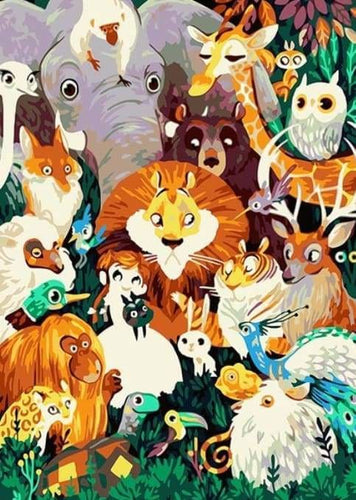 peinture par numéros | Tous les Animaux réunis | animaux intermédiaire | FiguredArt