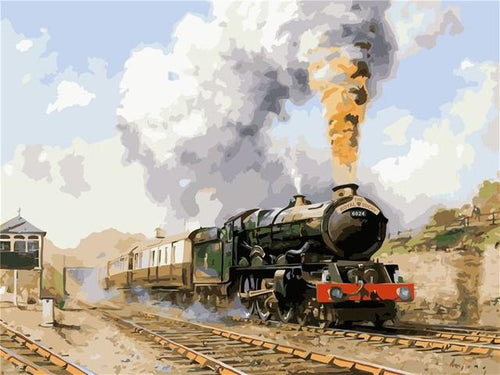 peinture par numéros | Train à vapeur | Facile, paysages, trains | FiguredArt