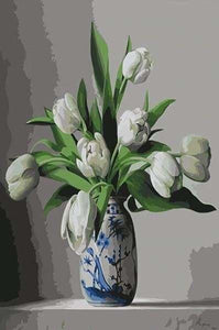 peinture par numéros | Tulipes blanches | facile fleurs | FiguredArt