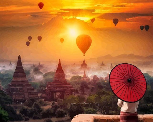 peinture par numéros | Vacances au Cambodge | Complexe, paysages | FiguredArt