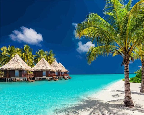 peinture par numéros | Vacances aux Maldives | Complexe, paysages | FiguredArt
