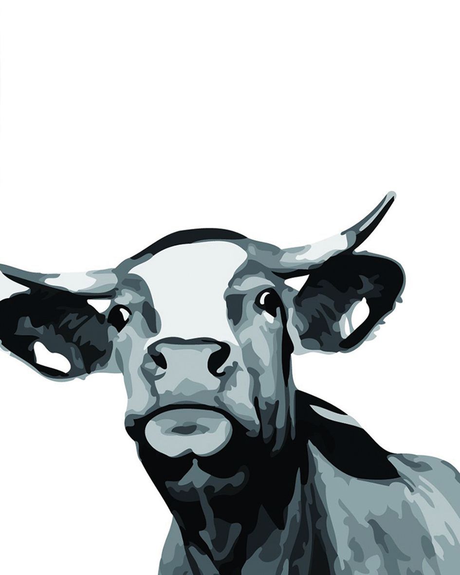 ZHXXFD Peinture par Numéro Adulte des Vaches Qui Crachent Leur Langue  Animal Numérique Mur Art Toile Peinture Cadeau Décoration 40X50Cm Sans Cadre