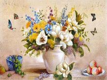 Charger l&#39;image dans la galerie, peinture par numéros | Vase blanc et Papillons | animaux facile fleurs papillons | FiguredArt