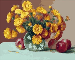 peinture par numéros | Vase de Tournesols et Pommes | facile fleurs | FiguredArt