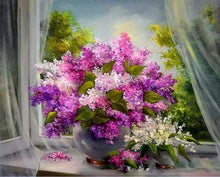 Charger l&#39;image dans la galerie, peinture par numéros | Vase devant la Fenêtre | complexe fleurs | FiguredArt