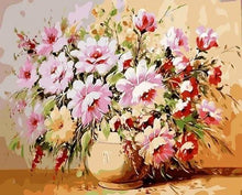 Charger l&#39;image dans la galerie, peinture par numéros | Vase jaune et joli Bouquet | fleurs intermédiaire | FiguredArt