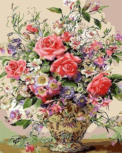 peinture par numéros | Vase précieux | complexe fleurs | FiguredArt