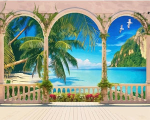 peinture par numéros | Villa dans la Baie tropicale | intermédiaire paysages | FiguredArt