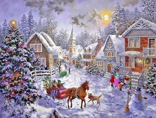 Charger l&#39;image dans la galerie, peinture par numéros | Village décoré pour Noël | complexe Noël | FiguredArt