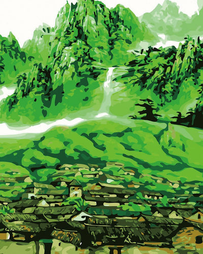peinture par numéros | Village et Forêt | complexe, paysages | FiguredArt