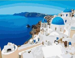 peinture par numéros | Village grec | facile paysages | FiguredArt