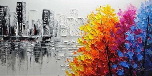 peinture par numéros | Ville grise et Couleurs | intermédiaire ville | FiguredArt