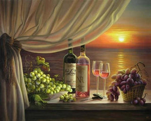 peinture par numéros | Vin et Raisins | intermédiaire paysages romantique | FiguredArt