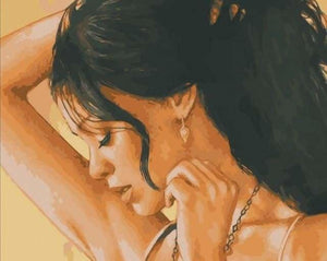 peinture par numéros | Visage de Femme brune | facile romantique | FiguredArt