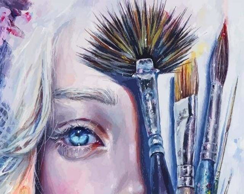 peinture par numéros | Visage et Pinceaux | complexe portrait | FiguredArt