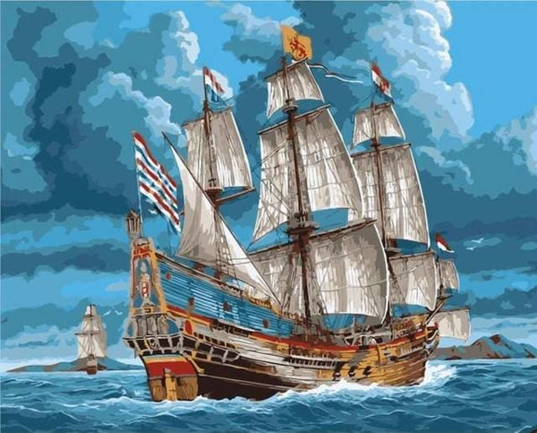 Meecaa Kit De Peinture à L'huile Par Numéros Pour Adultes, Débutants, 40,6 X 50,8 Cm (bateau, Sans Cadre