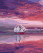 Charger l&#39;image dans la galerie, peinture par numéros | Voilier Mer Rouge | bateaux, facile, paysages | FiguredArt