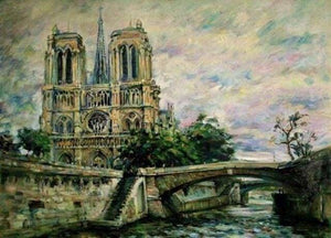 peinture par numéros | Vue de Notre-Dame et Pont | complexe ville | FiguredArt