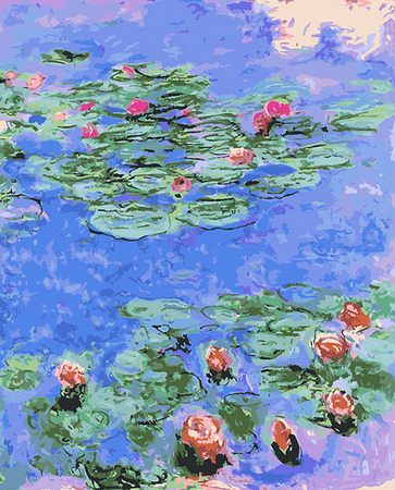 peinture par numéros | Vue sur Nénuphars | Intermédiaire, paysages | FiguredArt