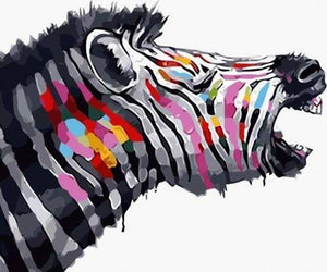 peinture par numéros | Zèbre coloré en peinture | animaux facile zèbres | FiguredArt